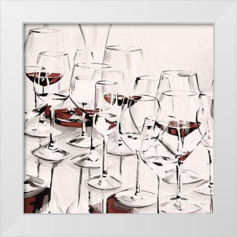 Glasses Half Full I White Modern Wood Framed Art Print by French-Roussia, Heather A.