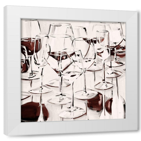 Glasses Half Full II White Modern Wood Framed Art Print by French-Roussia, Heather A.