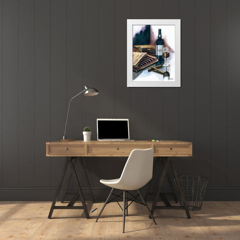 Cigar Press White Modern Wood Framed Art Print by French-Roussia, Heather A.