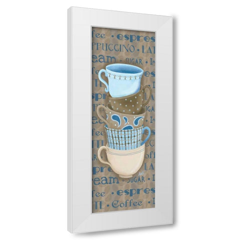 Coffee Cup Stack I White Modern Wood Framed Art Print by Metz, Andi