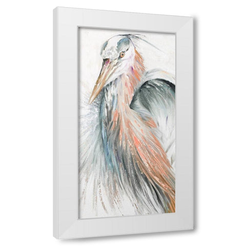 New Orange Heron II White Modern Wood Framed Art Print by Pinto, Patricia