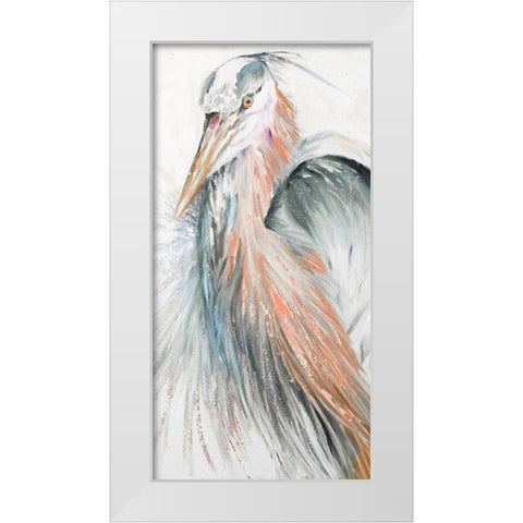New Orange Heron II White Modern Wood Framed Art Print by Pinto, Patricia