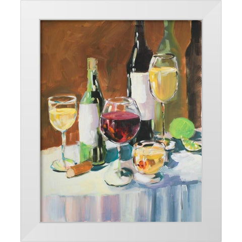 Wine Party White Modern Wood Framed Art Print by Slivka, Jane