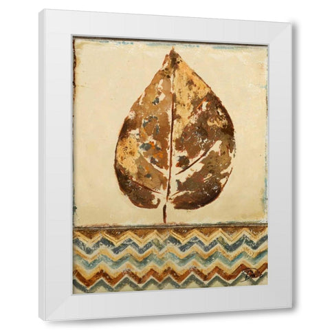 Chevron Leaf I White Modern Wood Framed Art Print by Pinto, Patricia