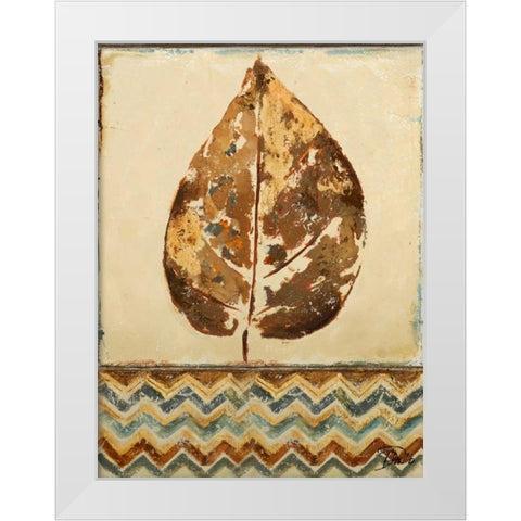 Chevron Leaf I White Modern Wood Framed Art Print by Pinto, Patricia