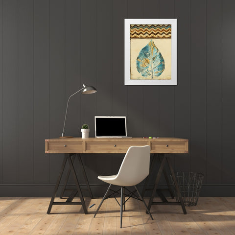 Chevron Leaf II White Modern Wood Framed Art Print by Pinto, Patricia