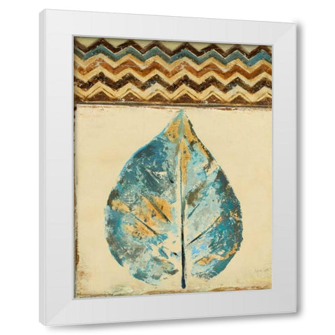 Chevron Leaf II White Modern Wood Framed Art Print by Pinto, Patricia