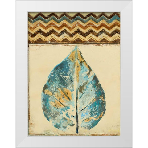 Chevron Leaf II White Modern Wood Framed Art Print by Pinto, Patricia