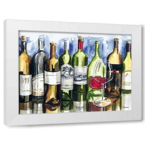Bottles Reflect I White Modern Wood Framed Art Print by French-Roussia, Heather