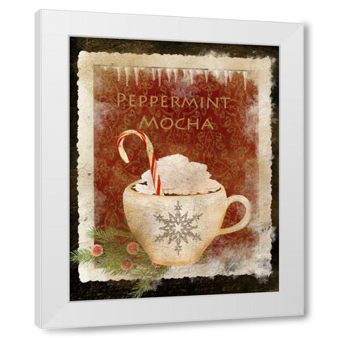 Peppermint Mocha White Modern Wood Framed Art Print by Albert, Beth