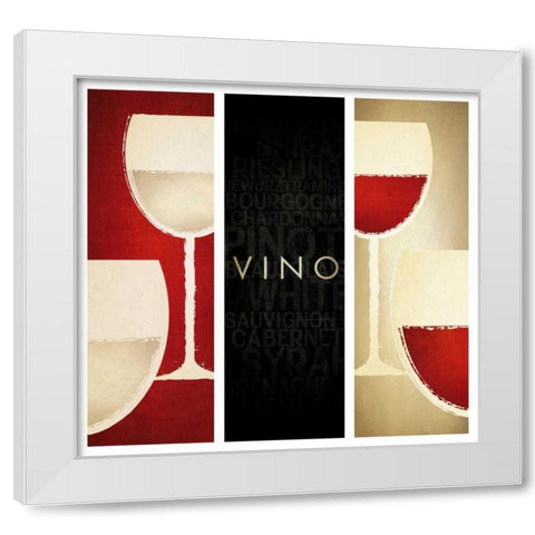 Vino II White Modern Wood Framed Art Print by Drotz, Dallas