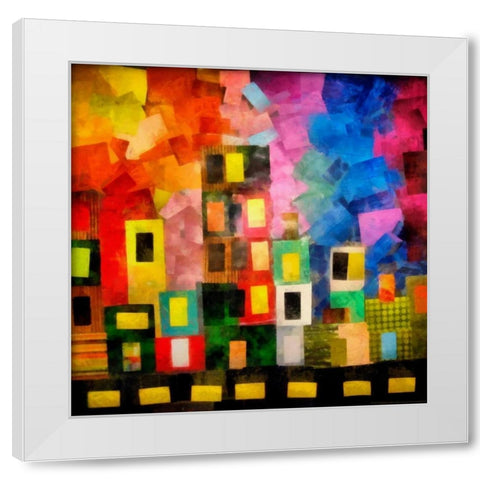Night City White Modern Wood Framed Art Print by Calkins, Michelle
