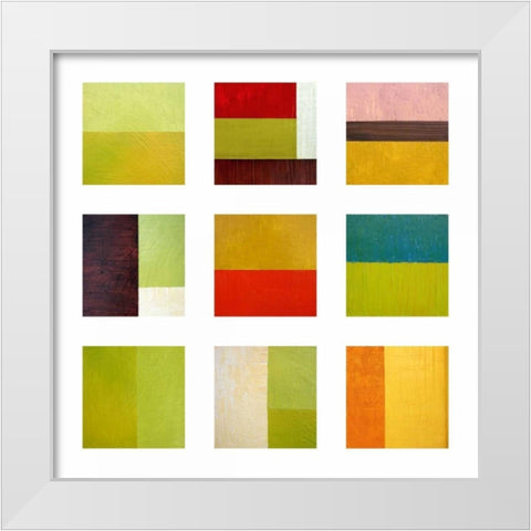 Color study collage White Modern Wood Framed Art Print by Calkins, Michelle