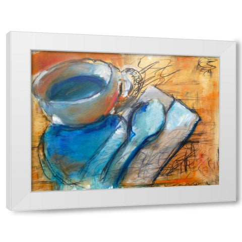 Morning Cup White Modern Wood Framed Art Print by Hoffman, Kate