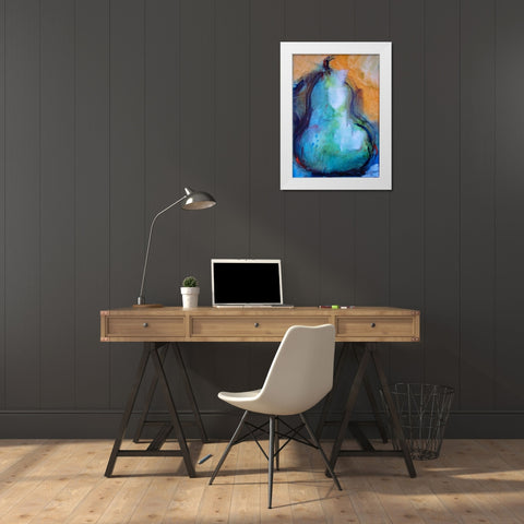 Pear White Modern Wood Framed Art Print by Hoffman, Kate