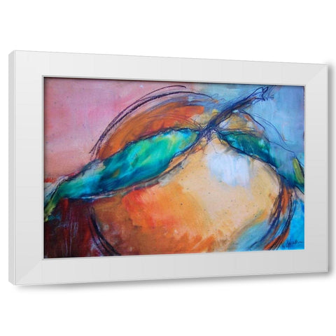 Orange White Modern Wood Framed Art Print by Hoffman, Kate