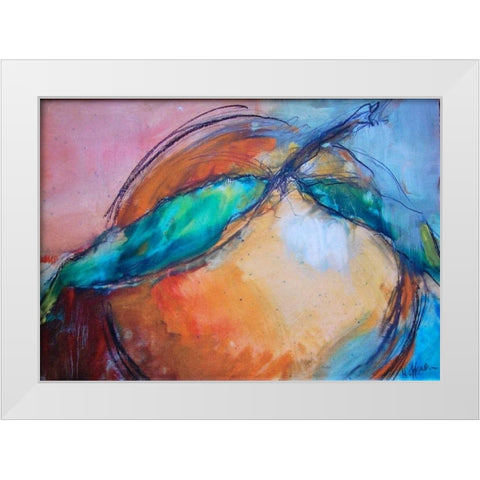 Orange White Modern Wood Framed Art Print by Hoffman, Kate