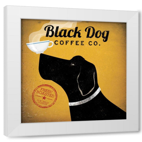 Black Dog Coffee Co White Modern Wood Framed Art Print by Fowler, Ryan