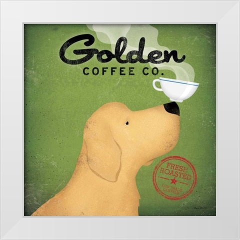 Golden Coffee Co White Modern Wood Framed Art Print by Fowler, Ryan