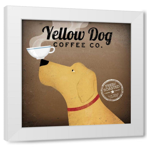Yellow Dog Coffee Co White Modern Wood Framed Art Print by Fowler, Ryan