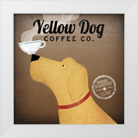 Yellow Dog Coffee Co White Modern Wood Framed Art Print by Fowler, Ryan