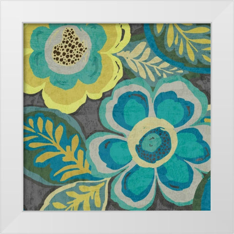 Floral Assortment III White Modern Wood Framed Art Print by Wild Apple Portfolio