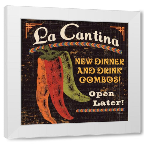 Tex Mex II White Modern Wood Framed Art Print by Pela Studio
