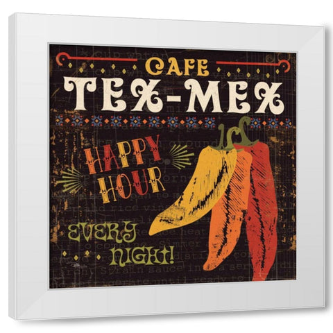 Tex Mex III White Modern Wood Framed Art Print by Pela Studio