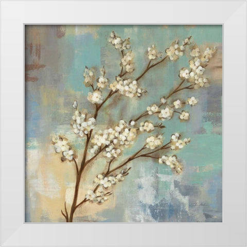 Kyoto Blossoms I White Modern Wood Framed Art Print by Vassileva, Silvia