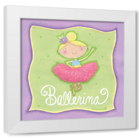 Ballerina White Modern Wood Framed Art Print by Tavoletti, Anne