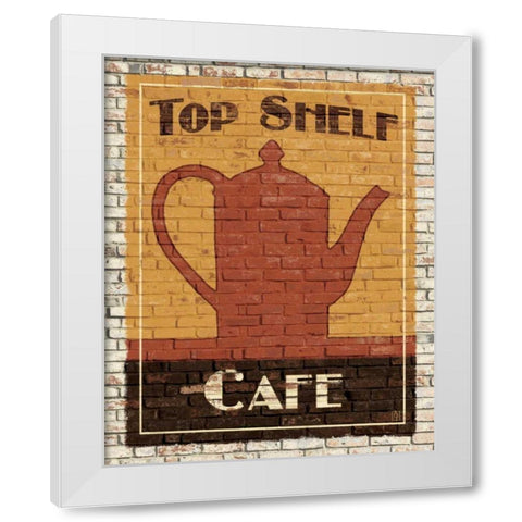 Top Shelf Cafe White Modern Wood Framed Art Print by Tillmon, Avery