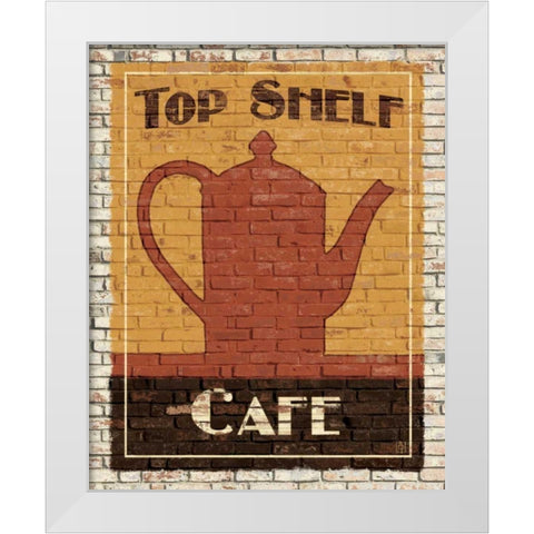 Top Shelf Cafe White Modern Wood Framed Art Print by Tillmon, Avery