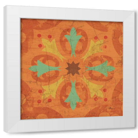 From India Square IV White Modern Wood Framed Art Print by Pela Studio