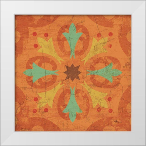 From India Square IV White Modern Wood Framed Art Print by Pela Studio
