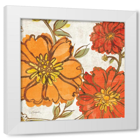 Tangerine Square I White Modern Wood Framed Art Print by Schlabach, Sue