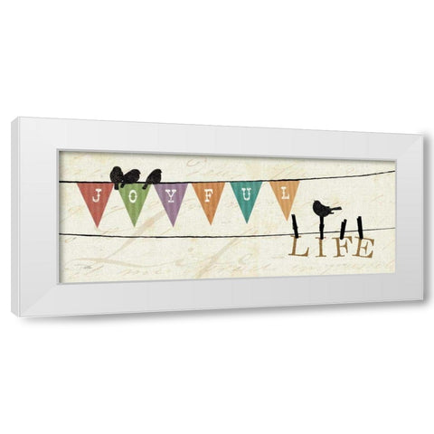 Happy Words II White Modern Wood Framed Art Print by Pela