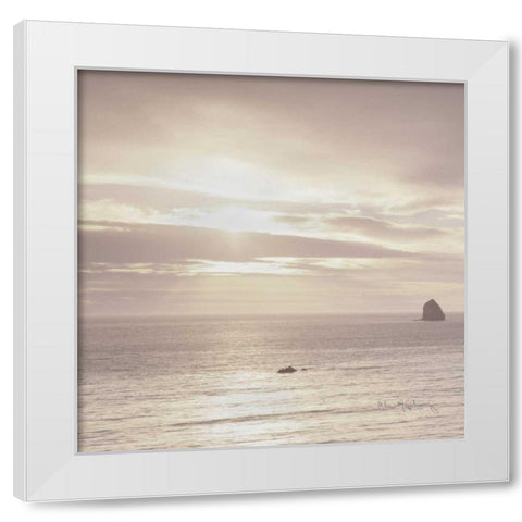 Shoreline Triptych Left White Modern Wood Framed Art Print by Audit, Lisa