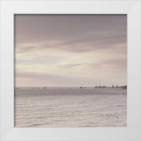 Shoreline Triptych Center White Modern Wood Framed Art Print by Audit, Lisa