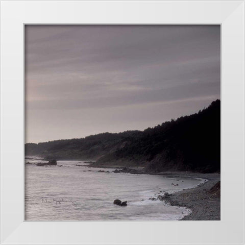 Shoreline Triptych Right White Modern Wood Framed Art Print by Audit, Lisa