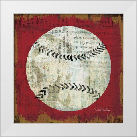Ball I White Modern Wood Framed Art Print by Mullan, Michael