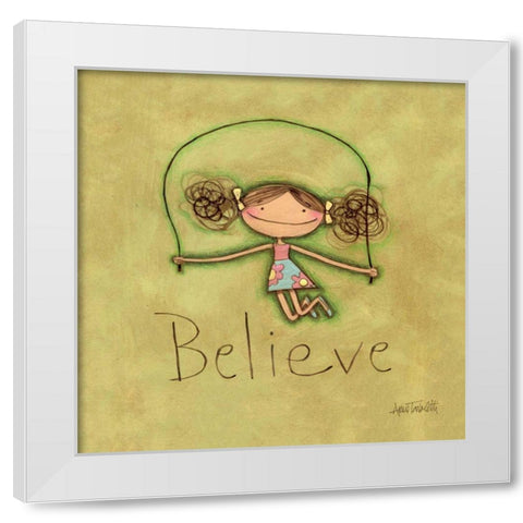 Believe White Modern Wood Framed Art Print by Tavoletti, Anne
