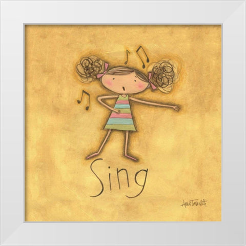 Sing White Modern Wood Framed Art Print by Tavoletti, Anne