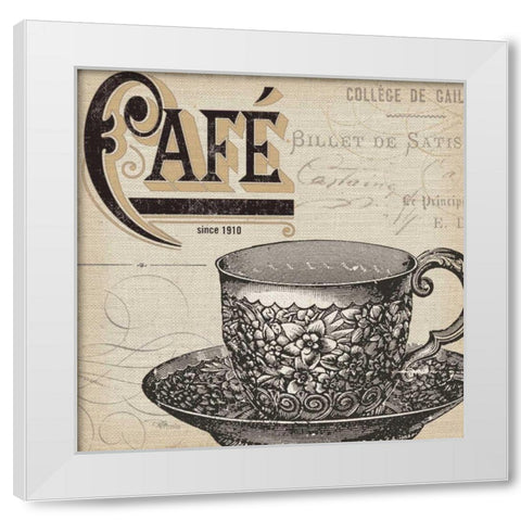 Antique Cafe no Border II White Modern Wood Framed Art Print by Pela Studio