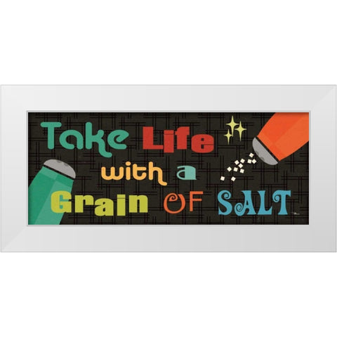 Kitchen It V White Modern Wood Framed Art Print by Pela Studio