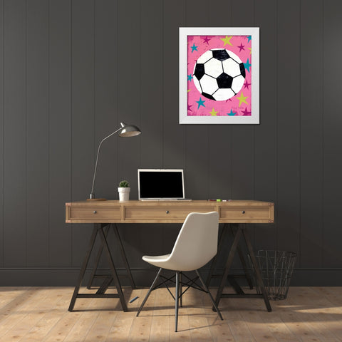 Girls Sports IV White Modern Wood Framed Art Print by Mullan, Michael