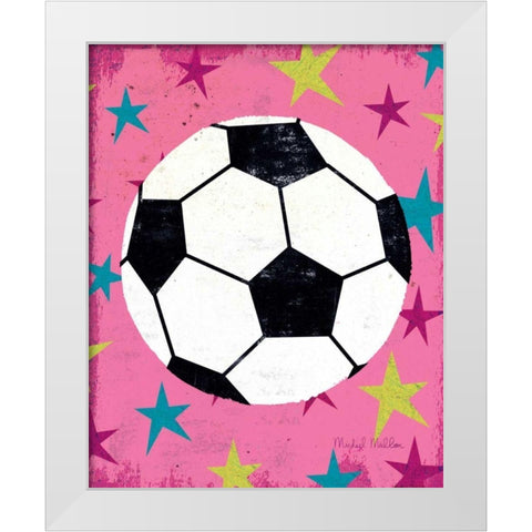 Girls Sports IV White Modern Wood Framed Art Print by Mullan, Michael