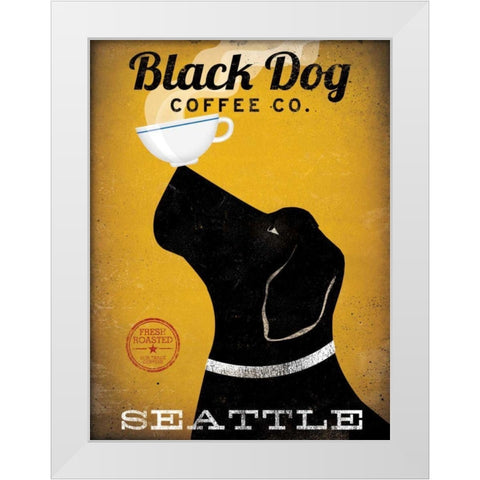 Black Dog Coffee Co Seattle White Modern Wood Framed Art Print by Fowler, Ryan