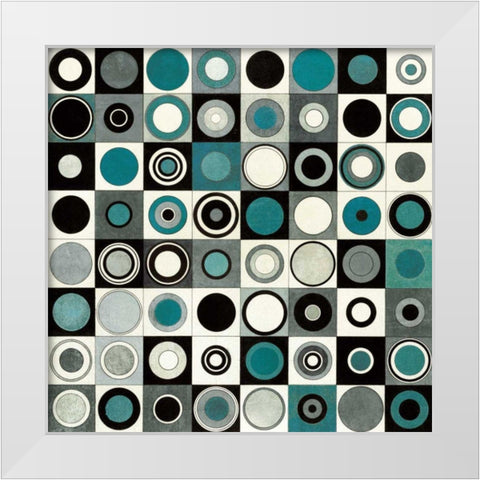 Carnaby Street Blue White Modern Wood Framed Art Print by Wild Apple Portfolio