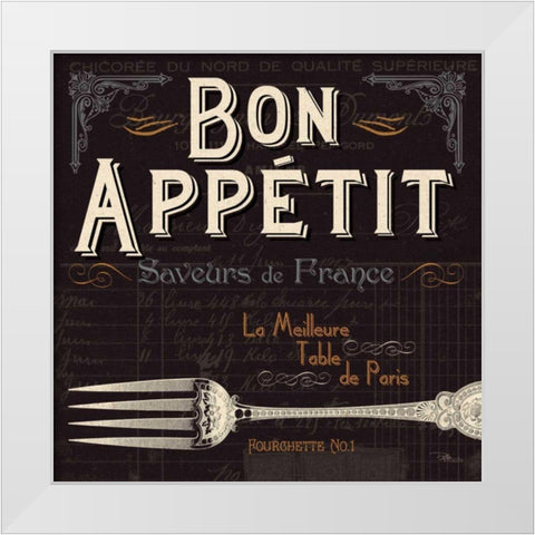 Flavors of France III White Modern Wood Framed Art Print by Pela Studio