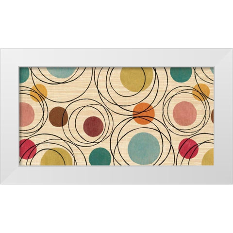 In the Round White Modern Wood Framed Art Print by Wild Apple Portfolio